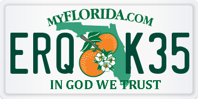 FL license plate ERQK35