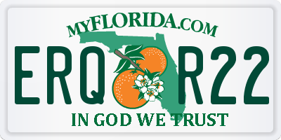 FL license plate ERQR22