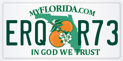 FL license plate ERQR73