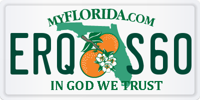 FL license plate ERQS60