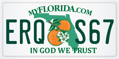 FL license plate ERQS67