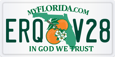 FL license plate ERQV28