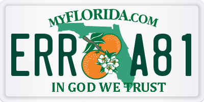 FL license plate ERRA81