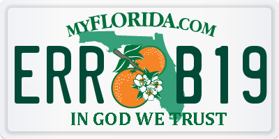 FL license plate ERRB19