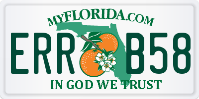 FL license plate ERRB58