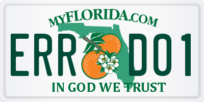 FL license plate ERRD01