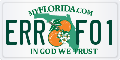 FL license plate ERRF01