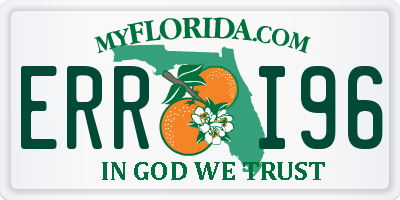 FL license plate ERRI96