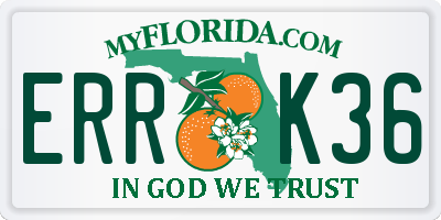 FL license plate ERRK36