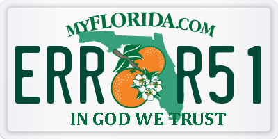 FL license plate ERRR51