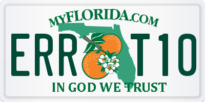 FL license plate ERRT10