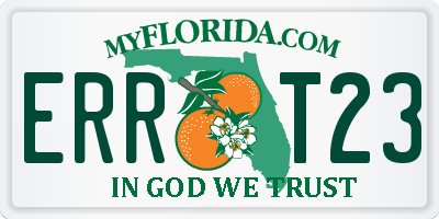 FL license plate ERRT23