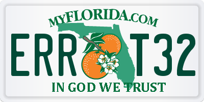 FL license plate ERRT32