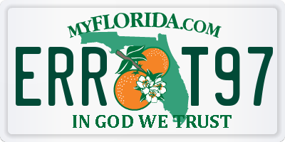 FL license plate ERRT97
