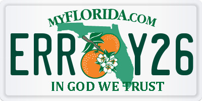 FL license plate ERRY26