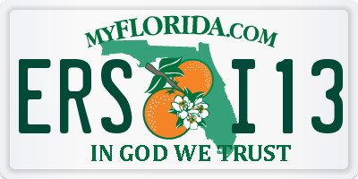 FL license plate ERSI13