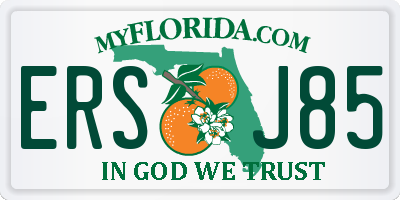 FL license plate ERSJ85
