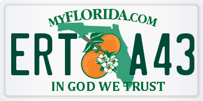 FL license plate ERTA43