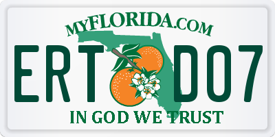 FL license plate ERTD07