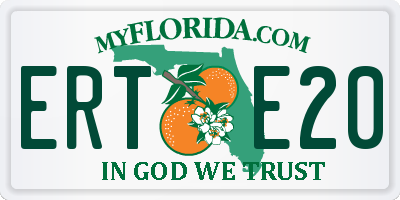 FL license plate ERTE20