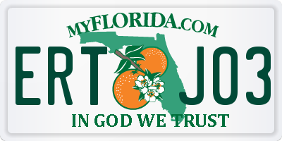 FL license plate ERTJ03