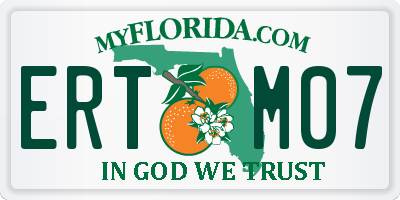 FL license plate ERTM07