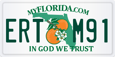 FL license plate ERTM91