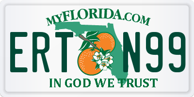 FL license plate ERTN99