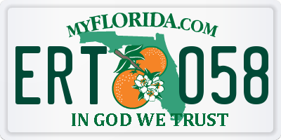 FL license plate ERTO58