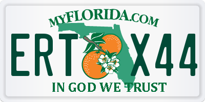 FL license plate ERTX44
