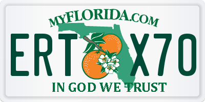 FL license plate ERTX70