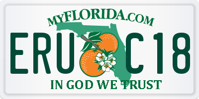 FL license plate ERUC18
