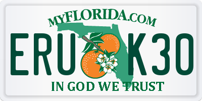 FL license plate ERUK30