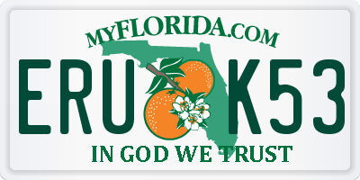 FL license plate ERUK53