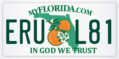 FL license plate ERUL81