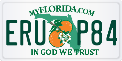 FL license plate ERUP84