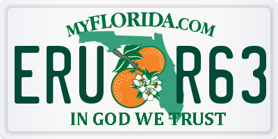 FL license plate ERUR63