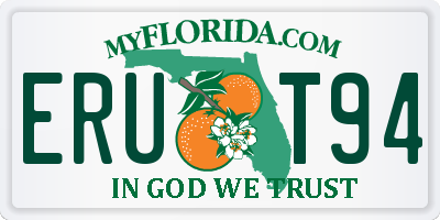 FL license plate ERUT94