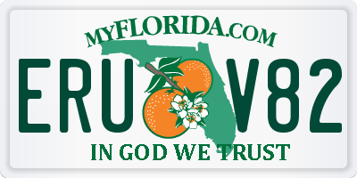 FL license plate ERUV82