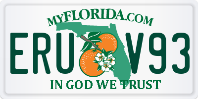 FL license plate ERUV93