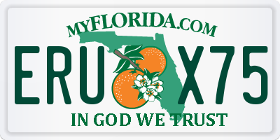 FL license plate ERUX75