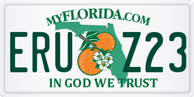 FL license plate ERUZ23