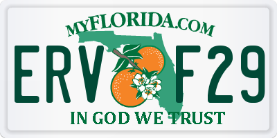 FL license plate ERVF29