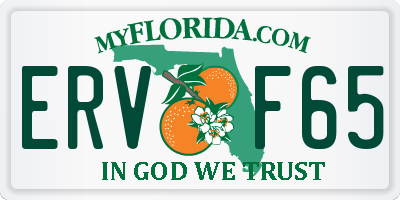 FL license plate ERVF65