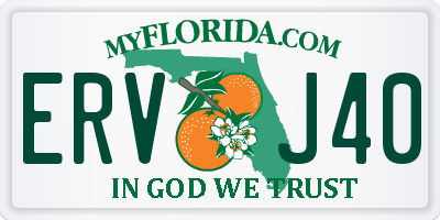 FL license plate ERVJ40