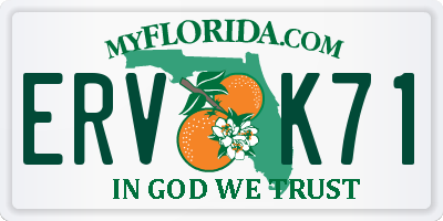 FL license plate ERVK71