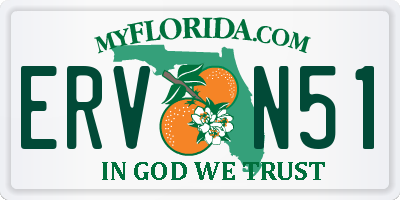 FL license plate ERVN51