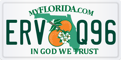 FL license plate ERVQ96