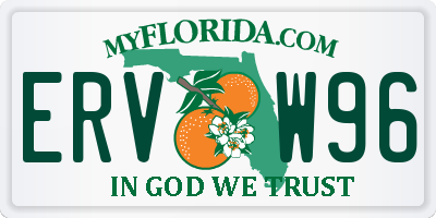 FL license plate ERVW96