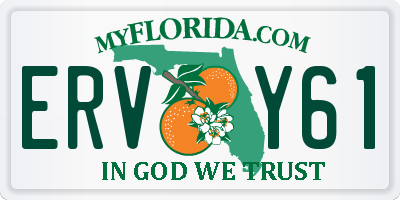 FL license plate ERVY61